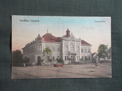 Képeslap,Tolna,Községháza,II. Lajos tér látkép,részlet,Tolna kiadás,1915-