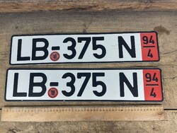 -AV420- Régi Rendszám Rendszámtábla Pár LB-375 N
