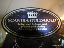 TÁLCA - ALKUKÉPES - JELZETT - 24 k - ARANYOZOTT - 24 KARÁT -  SCANDIA GOLD   - 31 x 4 cm