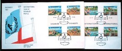 GUf237-40ivkp / Guernsey 1981 A Fogyatékkal Élők Nemzetközi Éve bélyegsor FDC-n ívközéprészes párok