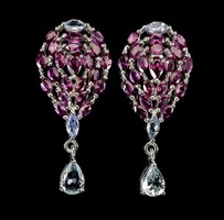 Valodi Granat Tanzanit Akvamarin 925 Ezust Fulbevalo