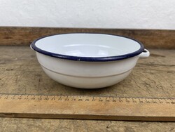 -AV431- Régi Zománcos Edény Kicsi Füles Tál 20 cm