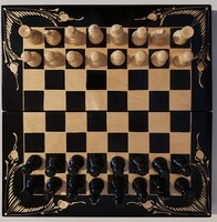 Gyönyörű fa sakkjáték, ÚJ!