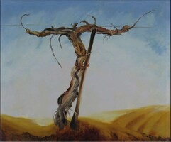 Gara jelzéssel : Tájkép villanyoszloppal