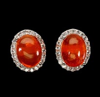 Narancs opal  925 Ezust Fülbevalò