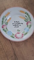 Hollóházi porcelán fali tányér - Miatyánk