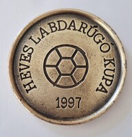 Heves Labdarúgó Kupa Orosháza  1997  réz emlék érem  5 cm