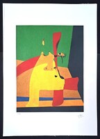 Joan Miro - "Flame in Space and nude Woman"- litografia 50x70 cm