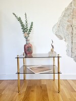 Vintage füstüveg-réz polc, LV 018