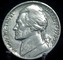 Amerikai Egyesült Államok 5 cent, 1985 Jefferson Nickel Verdejel "P" - Philadelphia A12E5