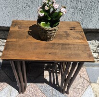 Antik Thonet tonett 3 részes Zsúr asztal, viràgtartó Posztamens szobor tartó konzol laptop Art Deco