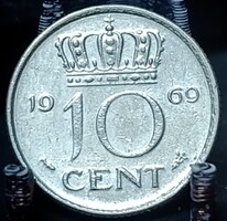 Hollandia 10 cent, 1969 Verdejel: ''hal'' baloldalt a névérték mellett A11F5