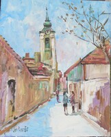 Bánfi - "Szentendrei tél..." - (olaj,karton 33×27 cm)