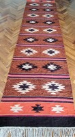 Modern kézi készítésű kelim szőnyeg . 370x100cm.ALKUDHATÓ