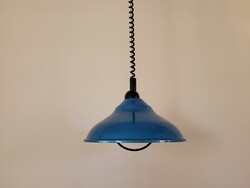Állítható lelógású régi retro Olasz mennyezeti lámpa fém búrával