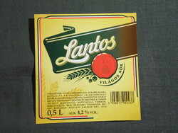 Sör címke,Magyar sörgyár,REÁL üzletek,Lantos sör,0.5 L,