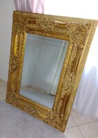 Aranyozott nagyméretű tükör, impozáns darab! 120cmX90cm!