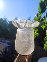 Antik asztali lámpa tulipán búra eredeti ! Ritkaság Gyüjteménybe! dekoráció  mintàval