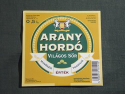 Sör címke,Magyar sörgyár,Sopron sörfőzde,Arany Hordó sör,0.5 L,