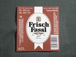 Sör címke,Magyar sörgyár,Frisch Fassl Bier sör,0.5 L,