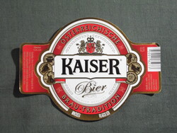 Sör címke,Magyar sörgyár,Sopron sörfőzde,Kaiser Bier sör,0.5 L,