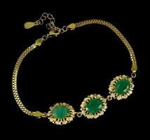 Valodi Smaragd 925 Ezust 18k Sárga Arany Karkötő