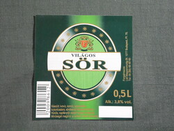 Sör címke,Magyar sörgyár,LIDL üzletek,Világos sör,0.5 L,