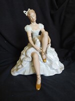 WALLENDORFI ÜLŐ BALERINA NAGYMÉRETŰ, RITKÁBB, GYŰJTŐI, HIBÁTLAN, JELZETT, 24 CM