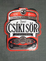 Sör címke,Magyar sörgyár,Igazi Csíki sör,0.5 L,