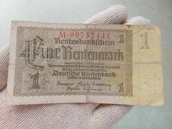 1937. Németország Birodalmi 1 Márka. Harmadik Birodalom. Náci.