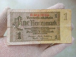1937. Németország Birodalmi 1 Márka. Harmadik Birodalom. Náci.