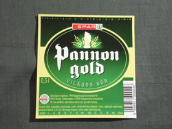 Sör címke,Magyar sörgyár,SPAR üzletek,Pannon Gold sör,0.5 L,