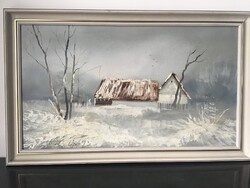 Ferencsik Árpád Téli tanya 78x48cm.