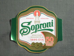 Sör címke,Magyar sörgyár,Sopron sörfőzde,Soproni sör,0.5 L,