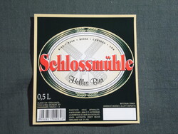 Sör címke,Magyar sörgyár,TESCO üzletek,Schlossmühle sör,0.5 L,