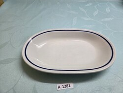 A1281 Alföldi kék csíkos virslis tál 25,5x16 cm