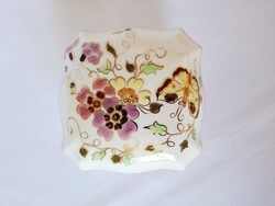 Zsolnay 10cm. Kézzel festett Pillangós Bonbonier / Ékszertartó (No. 232.)