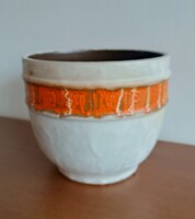 Várdeák Ildikó iparművész nagy retro kaspó, Ø 25cm