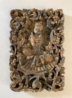 ÁZSIAI FARAGOTT TEAK FA, EGYHÁZI FALIKÉP FARAGÁS 30 X 20 X 3 CM