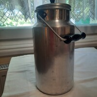 Retro alumínium tejeskanna, magasság 22 cm