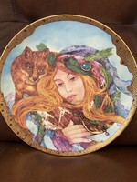 Hollóházi porcelán Faragó Miklós tányér Tél  31 cm