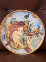 Hollóházi porcelán Faragó Miklós tányér tavasz 31 cm