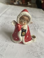 Gyögyőrű Hummel-Goebel angyal lámpással gyertyatartóval.