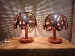 Vintage Rattan - Bambusz éjjeli asztali lámpa párban