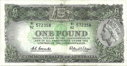 1 font pound 1961-65 Ausztrália H.C.Coombs és R.Wilson Ritka Erzsébet királynő