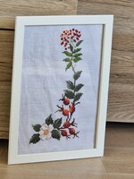 Keresztszemes, 24x33cm-es, hímzett falikép