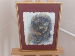 (NBL4) Károlyi András grafika  35x46 cm kerettel.