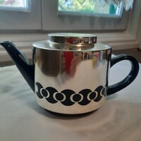 Majolika kávés kanna melegen tartóval.