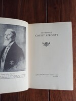 The Memoirs of count Apponyi. New Sork, 1935. Macmillan. XIII + 312 p.