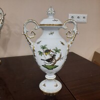Herendi Rothschild mintás porcelán 2 füles serleg dísz váza 37 cm